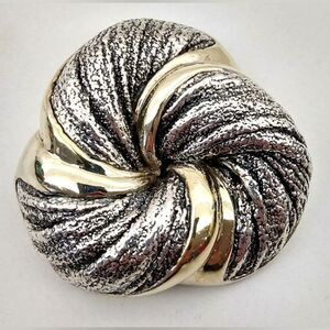 N.S Bar-On Brooch Pendant Gold Tone Silver Vintage Jewelry